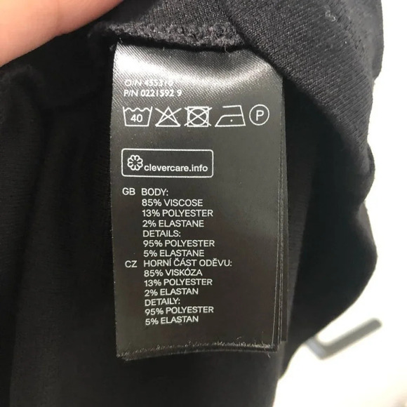 H&M Black Sheer Sleeve Dress  Sz L - Picture 10 of 12